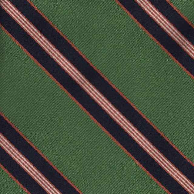Brooks Brothers Hunter Green Repp Stripe Silk Tie (DEADSTOCK w/ $12.75